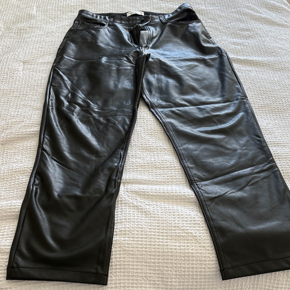 Abercrombie & Fitch Charcoal Faux Leather Pants